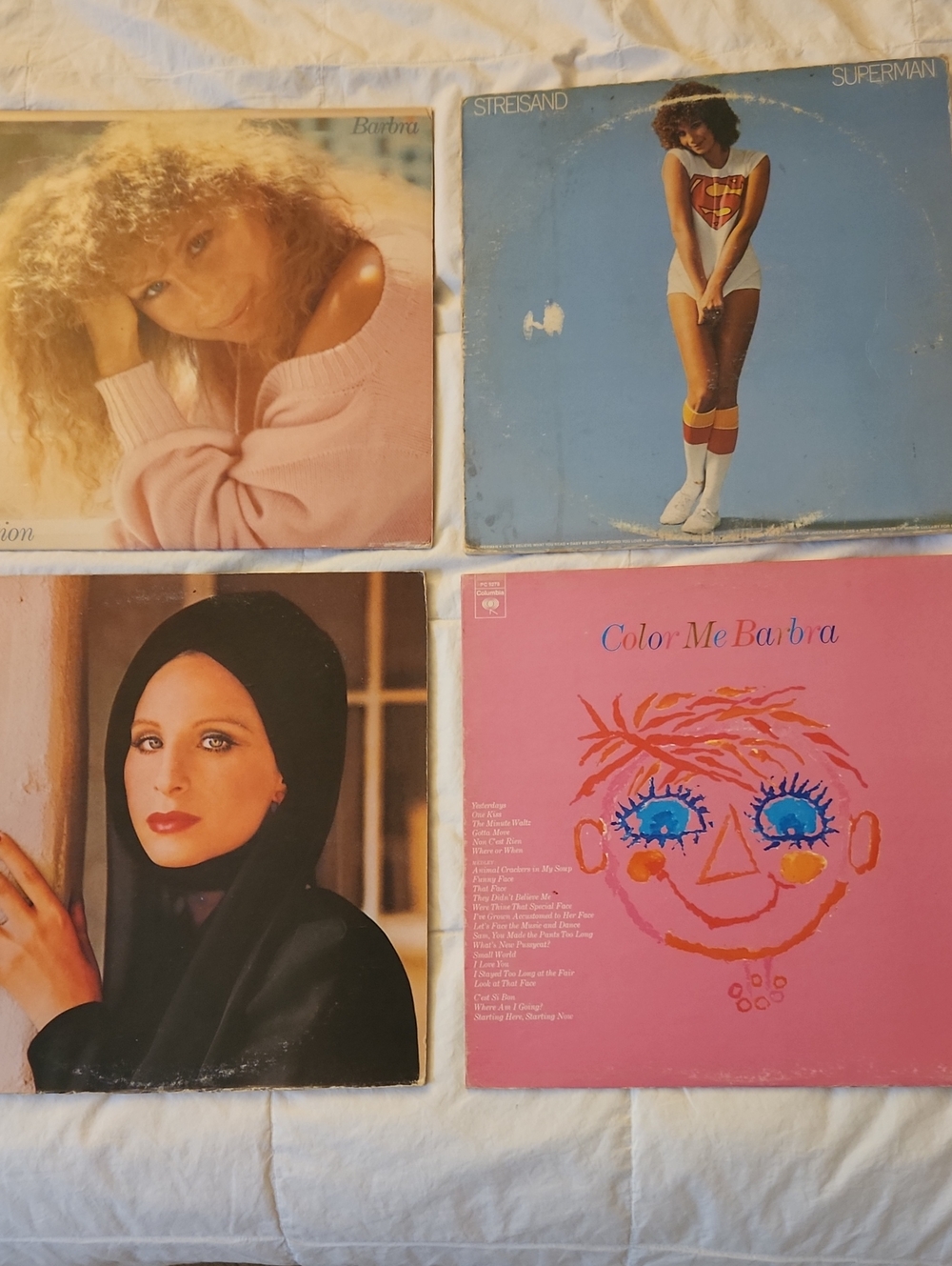 Vintage Barbra Streisand Vinyl Album Lot - Pink & Blue Covers [Set 2]